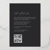 Ultra Minimal Alles in één bruiloft Folie Uitnodiging (Achterkant)