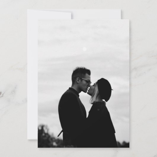 Ultra Minimal Modern Typography Photo Wedding Kaart (Achterkant)