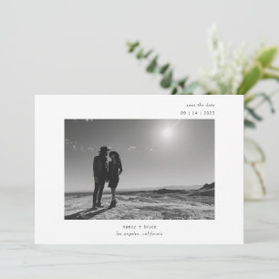 Ultra Minimal Modern Typography Photo Wedding Save The Date