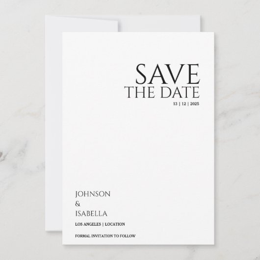 Ultra minimal text photo collection save the date kaart (Voorkant)
