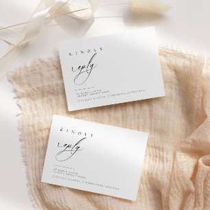 Ultra-minimale typografie RSVP-antwoord Bijlage RSVP Kaartje