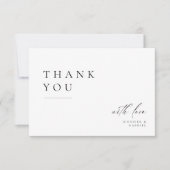 Ultra-minimale typografische bruiloft bedankkaart (Voorkant)