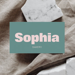 Ultra minimalistisch vet groen roze visitekaartje