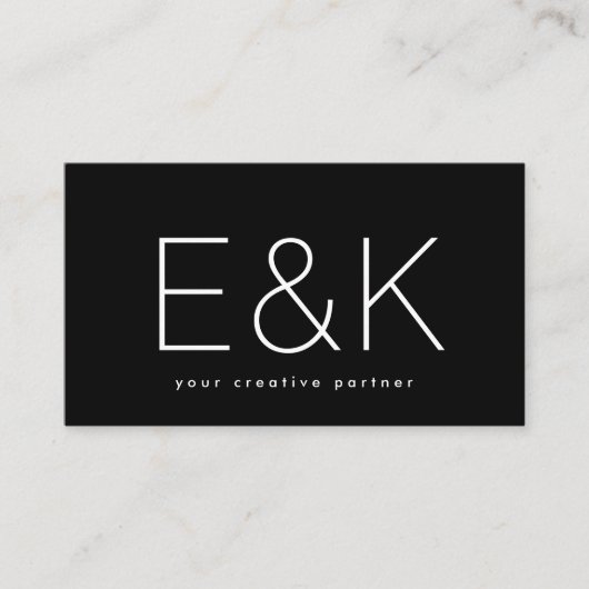 Ultra Modern Big Monogram Black Visitekaartje (Voorkant)