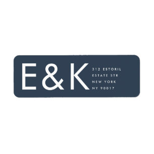 Ultra Modern Bold Big Monogram Blue Etiket