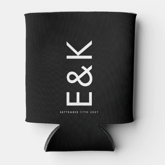 Ultra Modern Bold Big Monogram Simple Weddenschap Blikjeskoeler (Voorkant)