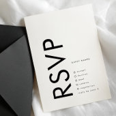 Ultra Modern Bold Big Monogram Simple Weddenschap RSVP Kaartje