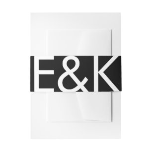 Ultra Modern Bold Big Monogram Simple Weddenschap Uitnodigingen Wikkel