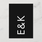 Ultra Modern Bold Big Monogram Weddenschap Details Informatiekaartje (Achterkant)