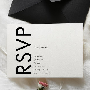 Ultra Modern Bold Groot Monogram Minimalistische B RSVP Kaartje