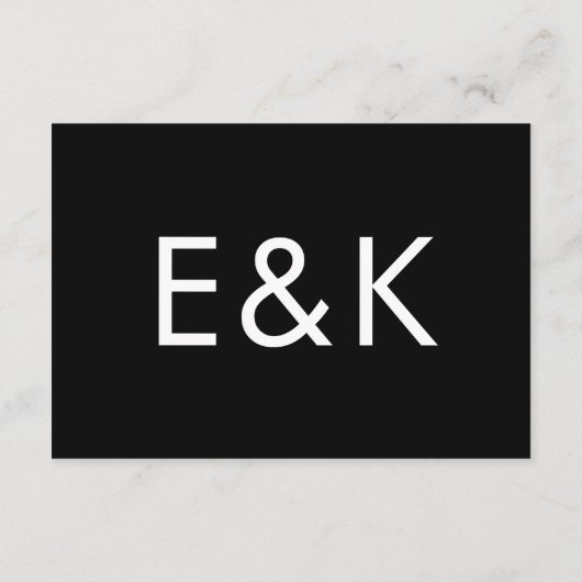 Ultra Modern Bold Grote INFO Bruiloft Details Informatiekaartje (Achterkant)