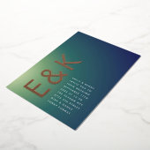 Ultra Modern Gradient Green Ombre Wedding Folie Uitnodiging (Gedraaid)