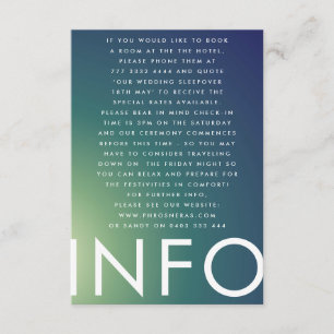 Ultra Modern Gradient Green Ombre Wedding Informatiekaartje