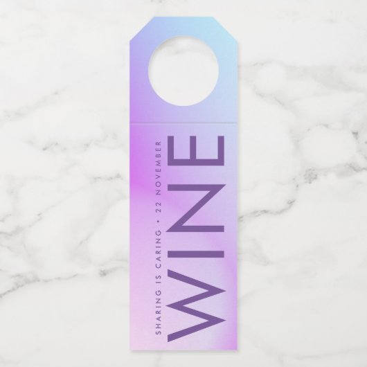 Ultra Modern gradiënt Paars valhuwelijk Flessenhanger (Voorkant)