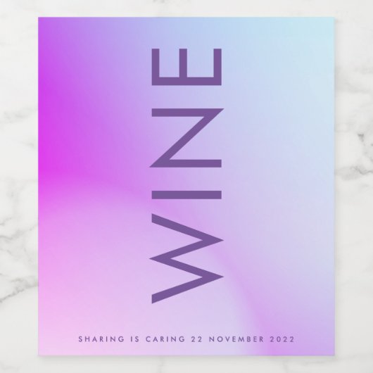 Ultra Modern gradiënt Paars valhuwelijk Wijn Etiket (Enkel label)