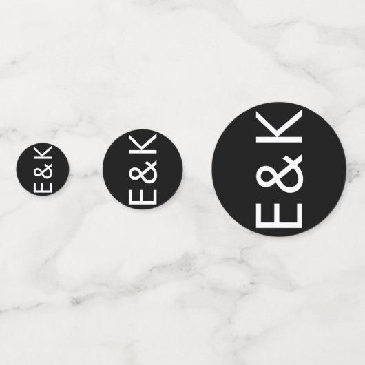 Ultra Modern groot monogram eenvoudig Confetti (Voorkanten)