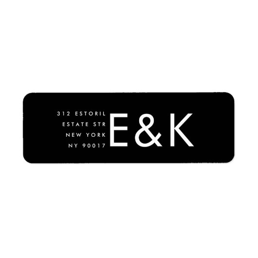 Ultra Modern groot monogram eenvoudig Etiket (Voorkant)