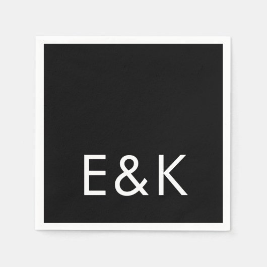 Ultra Modern groot monogram zwart Servet (Voorkant)