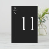 Ultra-modern minimal zwart-wit tafelnummer-N Save The Date (Staand voorkant)