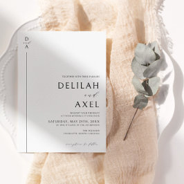 Ultra-Modern minimalistisch zwart en wit huwelijk Kaart