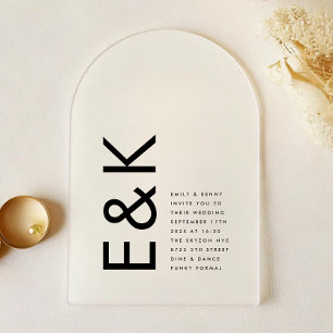 Ultra Modern Monogram Huwelijk Acryl Uitnodigingen
