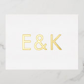 Ultra Modern MONOGRAM RSVP GOLD FOIL BRIEFKAART (Voorkant)