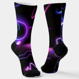 Ultra-Modern Socks – Neon Geometric Design Sokken