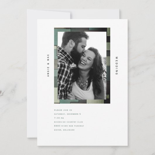 Ultra Moderne B/W Photo Simple Sage Invitation (Devant)