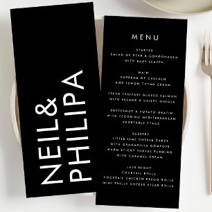 Ultra Moderne Eenvoudige Grote Vette Namen Bruilof Menu