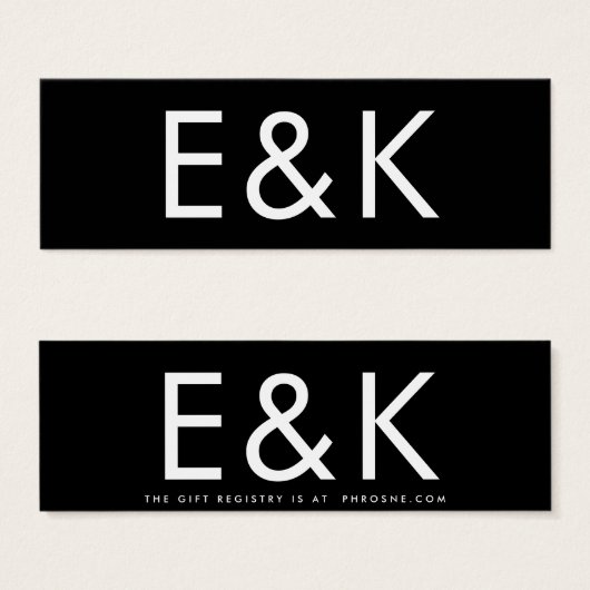 Ultra Moderne Gras Gros Monogramme Cadeau Simple (Devant & derrière)