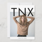 Ultra Moderne, grote TNX Simple Afstuderen Bedankkaart (Voorkant)