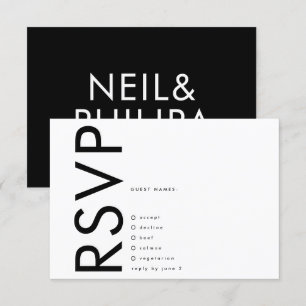 Ultra Moderne Grote Vetgedrukte Namen Minimalistis RSVP Kaartje
