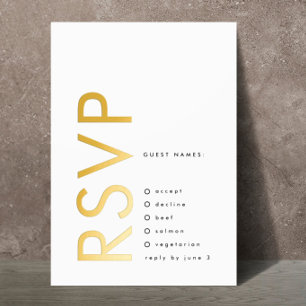 Ultra Moderne Krachtige Namen 2 x RSVP GOLD Folie Uitnodiging
