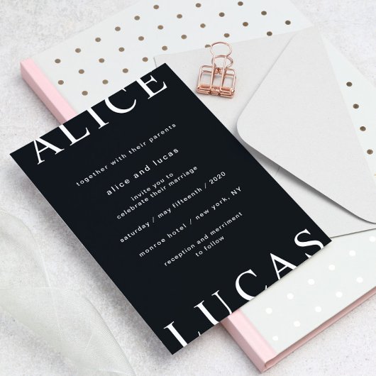 Ultra moderne lay-out Elegant Script bruiloft Kaart
