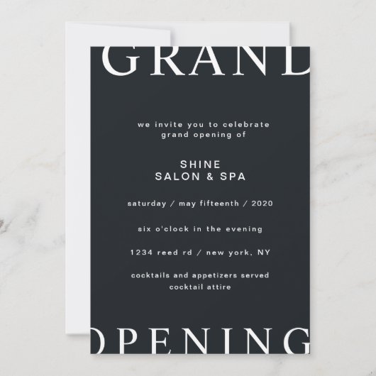 Ultra moderne lay-out Elegant Script Grand opening Kaart (Voorkant)