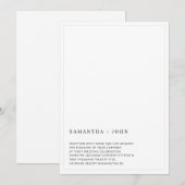 Ultra Moderne minimale asthetische bruiloft Kaart (Voorkant / Achterkant)