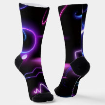 Ultra-Moderne Sokken – Neon Geometrisch Ontwerp