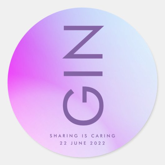 Ultra Moderne Verlopen Paarse Herfst Bruiloft Ronde Sticker (Voorkant)