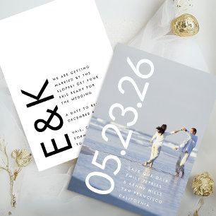 Ultra moderne vet grote witte foto vet DATUM Save The Date