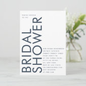 Ultra Navy Blue Modern Custom Name Bridal Kaart (Staand voorkant)