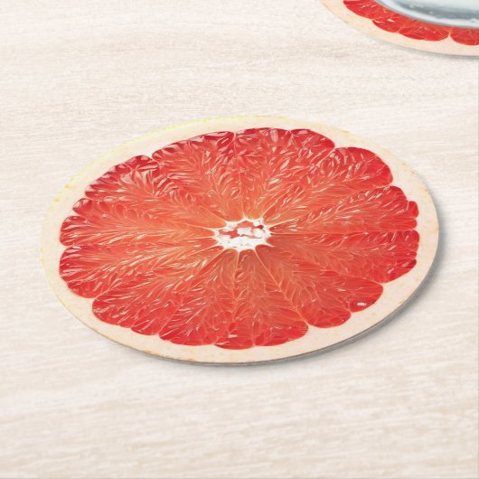 Ultra Realisme Grapefruit Slice Drank Coaster Ronde Kartonnen Onderzetter (Gebogen)