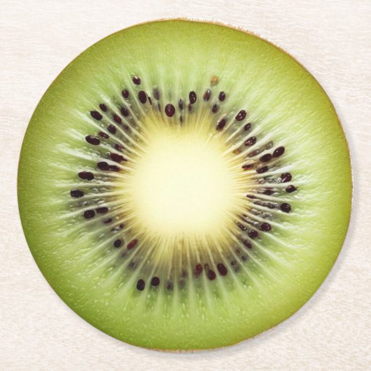 Ultra Realisme Kiwi Slice Drank Coaster Ronde Kartonnen Onderzetter (Voorkant)