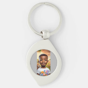 Ultra-realistische baby Jamie Foxx-cartoon met gro Sleutelhanger