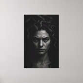 Ultra-realistische zwart-wit Medusa Headshot Canvas Afdruk (Voorkant)