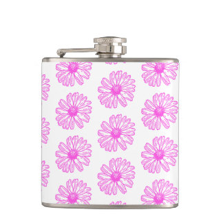 Ultra-roze Daisy Flower Print, Hippie Floral Heupfles
