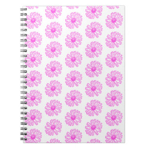 Ultra-roze Daisy Flower Print, Hippie Floral Notitieboek
