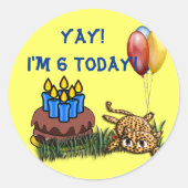 Ultra schattige 6 jaar oude luipaard Stickers (Voorkant)