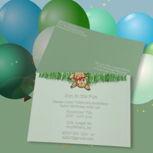 Ultra Schattigee Safari Leopard verjaardagsuitnodi Uitnodiging Briefkaart