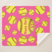 Ultra Soft Sherpa - Aangepaste Softball Blankets Sherpa Deken (Voorkant (horizontaal))
