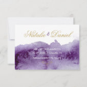 Ultra Violet Aquarelle Faire-Part de Save The Date (Dos)